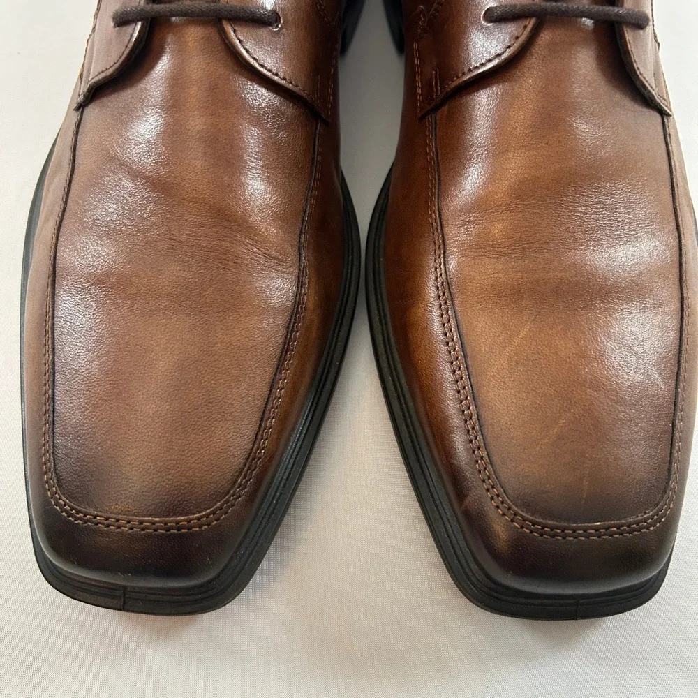 Ecco Oxford Shoes Mens 11 Brown Leather Minneapolis Danish Design Casual Comfort